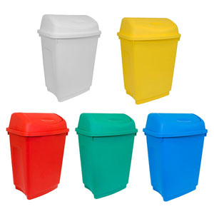 Flip Top Bins - 50 Litre White - 1 Bin